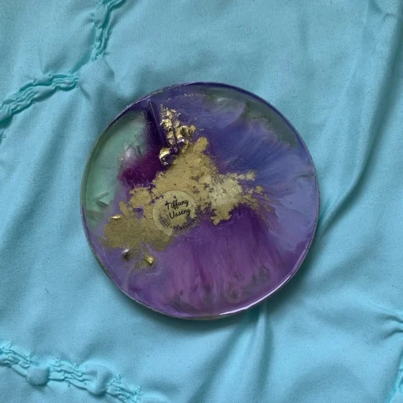 Resin Crystal Embedded Handmade Coaster Set - Picture 7 of 8